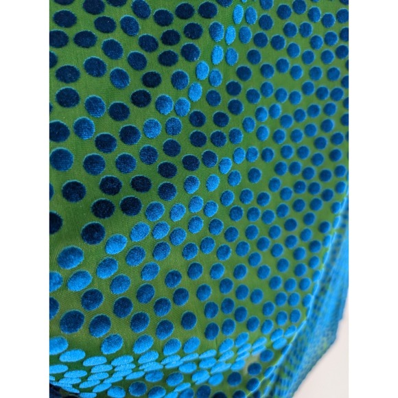 Zara Sheer Mesh Velvet Burnout Polka Dot Asymmetrical Maximalist Artsy Dress SML - Picture 7 of 16